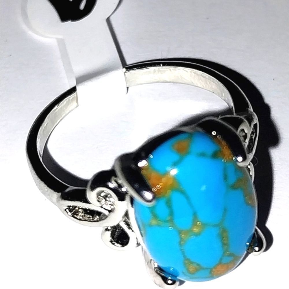 Vintage natural stone ring for women sz 9